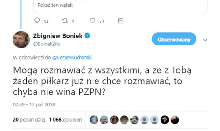 Zbigniew Boniek i Cezary Kucharski na Twitterze... :D